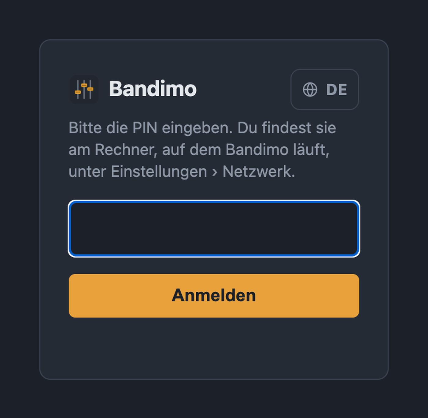 PIN-Anmeldung auf einem Tablet