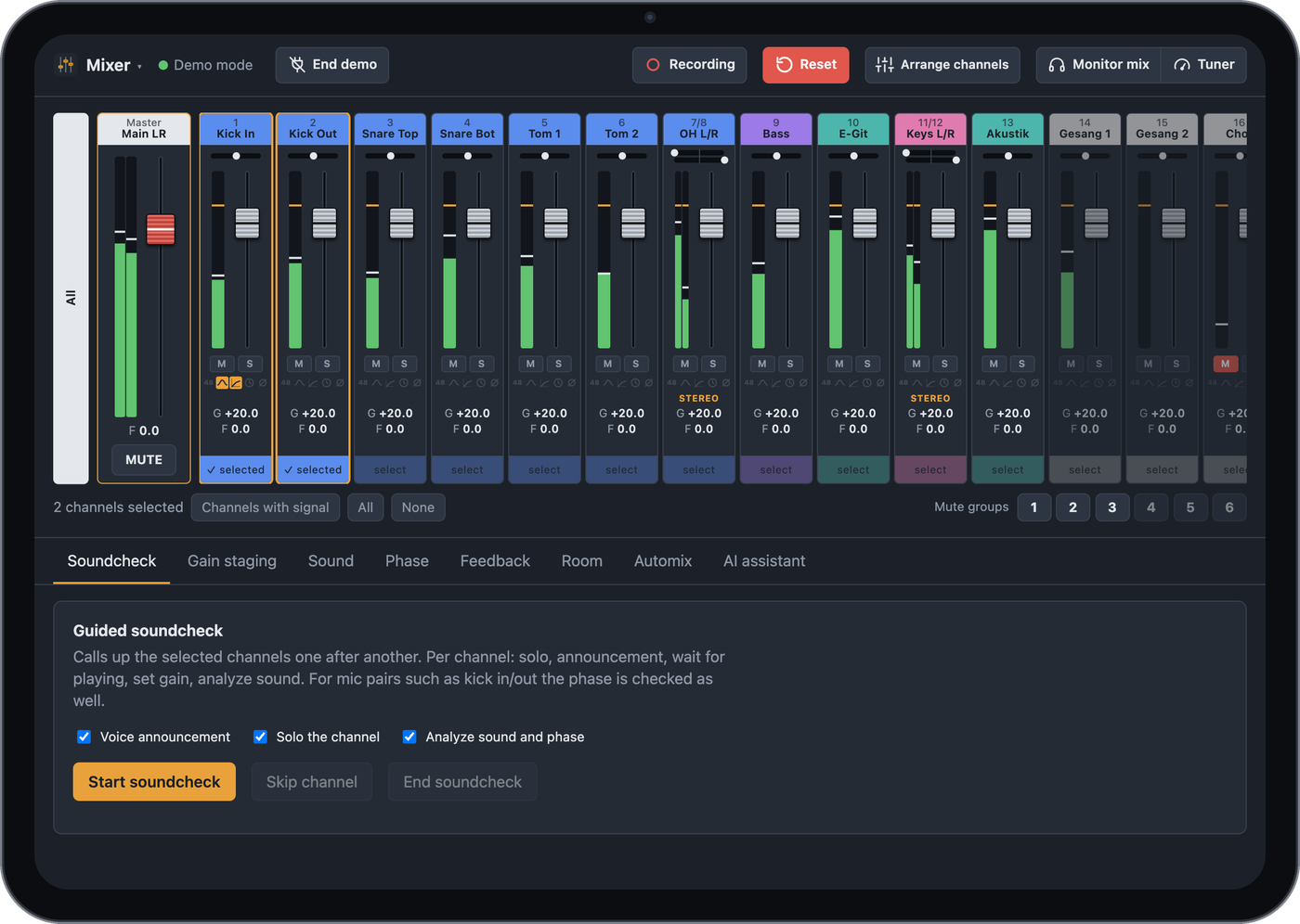 Mixer on an iPad