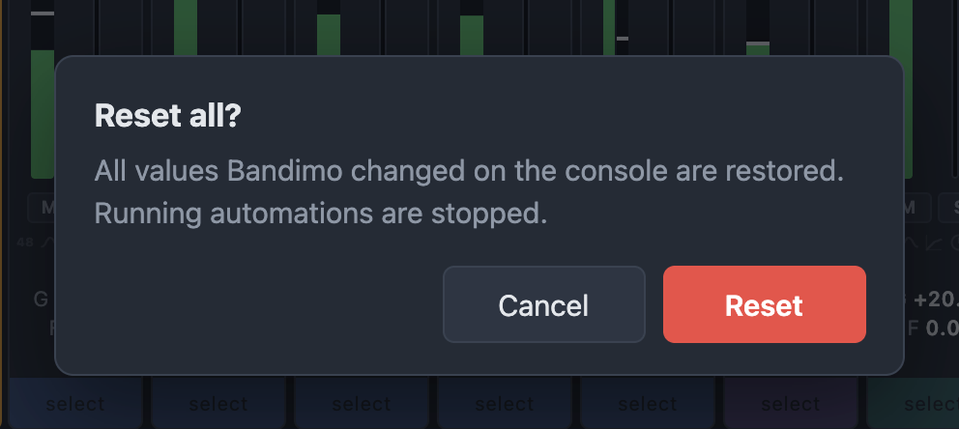 Reset all confirmation with Cancel and Reset
