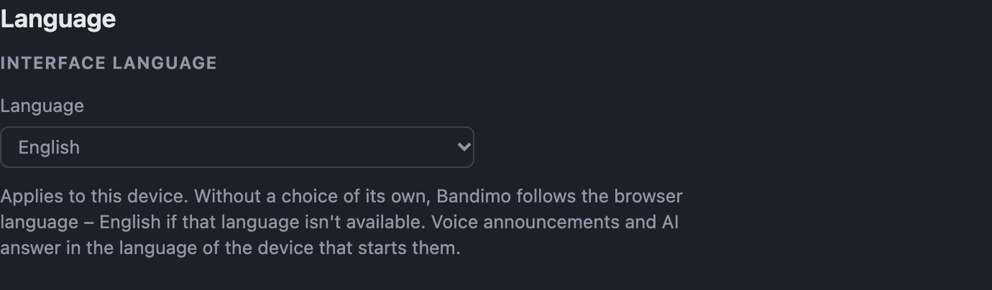 Language settings