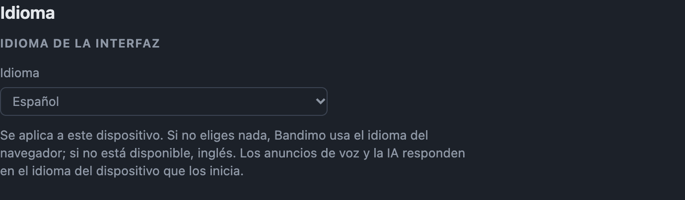 Ajustes Idioma