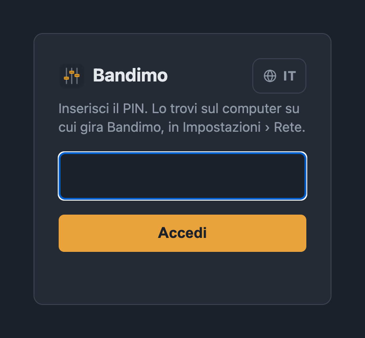 Accesso con PIN su un tablet