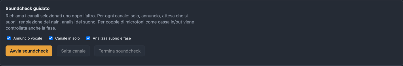 Scheda Volume con valori in dB(A), limite e calibrazione