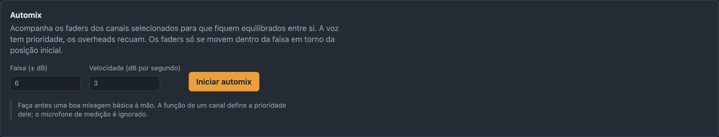 Aba Automix com faixa e velocidade