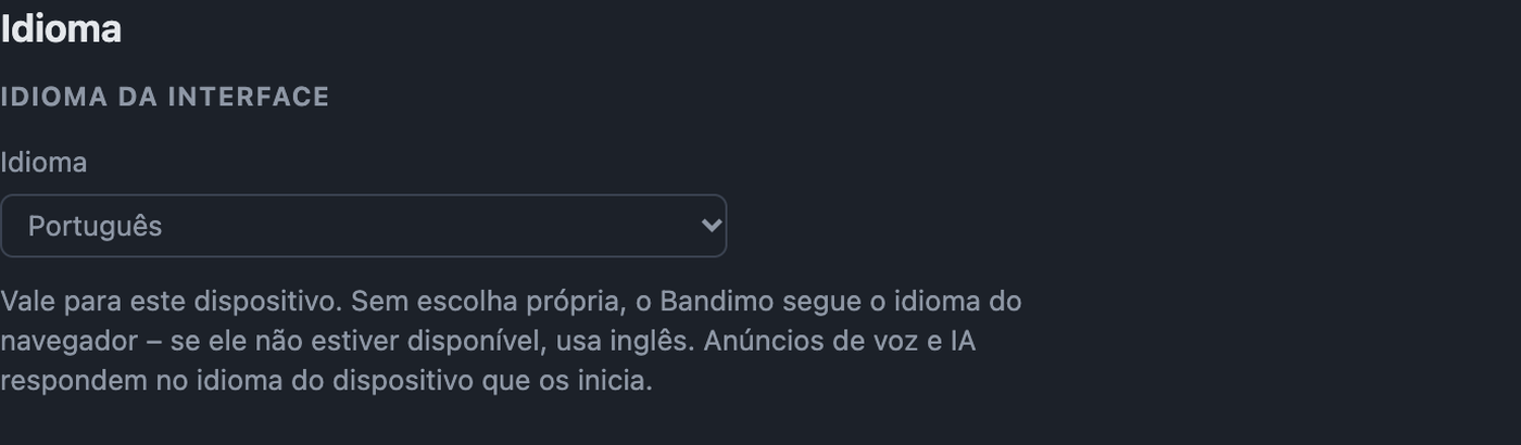 Configurações › Idioma